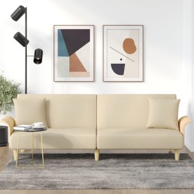 Sofá cama con reposabrazos tela color crema de vidaXL, Sofás - Ref: Foro24-351846, Precio: 264,37 €, Descuento: %