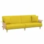 Sofá cama con reposabrazos tela amarillo claro de vidaXL, Sofás - Ref: Foro24-351847, Precio: 265,03 €, Descuento: %