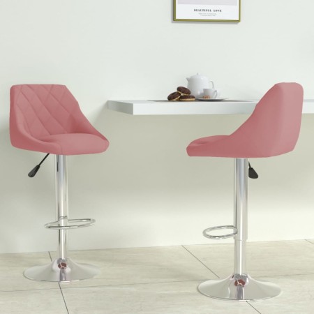 Taburete de cocina 2 unidades de terciopelo rosa de vidaXL, Taburetes de cocina - Ref: Foro24-335310, Precio: 144,66 €, Descu...