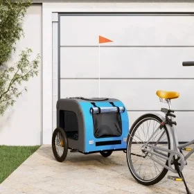 Pet Bicycle Trailer Iron Oxford Cloth Blue Gray by vidaXL, pet strollers - Ref: Foro24-93841, Price: 108,39 €, Discount: %