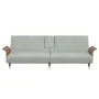 Hellgraues Samtschlafsofa mit Getränkehalter von vidaXL, Sofas - Ref: Foro24-351850, Preis: 317,55 €, Rabatt: %
