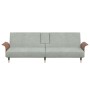 Sofá cama con portavasos terciopelo gris claro de vidaXL, Sofás - Ref: Foro24-351850, Precio: 341,52 €, Descuento: %