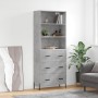 Aparador alto madera contrachapada gris hormigón 69,5x34x180 cm de vidaXL, Aparadores - Ref: Foro24-3189393, Precio: 165,38 €...