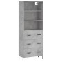 Aparador alto madera contrachapada gris hormigón 69,5x34x180 cm de vidaXL, Aparadores - Ref: Foro24-3189393, Precio: 165,38 €...