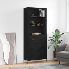 Aparador alto madera contrachapada negro 69,5x34x180 cm de vidaXL, Aparadores - Ref: Foro24-3189390, Precio: 182,44 €, Descue...