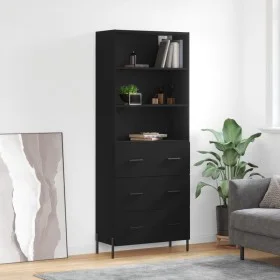 Aparador alto madera contrachapada negro 69,5x34x180 cm by vidaXL, Sideboards - Ref: Foro24-3189390, Price: 170,82 €, Discoun...