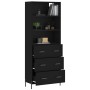 Aparador alto madera contrachapada negro 69,5x34x180 cm de vidaXL, Aparadores - Ref: Foro24-3189390, Precio: 182,44 €, Descue...