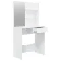 Tocador con espejo blanco brillante 74,5x40x141 cm de vidaXL, Tocadores para dormitorios - Ref: Foro24-802810, Precio: 84,32 ...