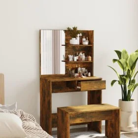 Dressing table with smoked oak mirror 74.5x40x141 cm by vidaXL, Bedroom Dressers - Ref: Foro24-820490, Price: 71,21 €, Discou...
