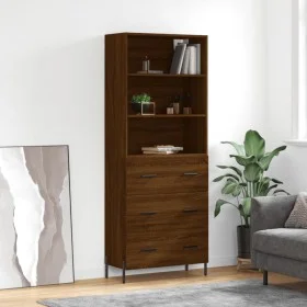 Tall oak brown plywood sideboard 69.5x34x180 cm by vidaXL, Sideboards - Ref: Foro24-3189396, Price: 164,33 €, Discount: %