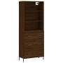 Aparador alto madera contrachapada marrón roble 69,5x34x180 cm de vidaXL, Aparadores - Ref: Foro24-3189396, Precio: 175,47 €,...