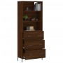 Aparador alto madera contrachapada marrón roble 69,5x34x180 cm de vidaXL, Aparadores - Ref: Foro24-3189396, Precio: 175,47 €,...
