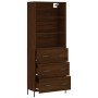 Aparador alto madera contrachapada marrón roble 69,5x34x180 cm de vidaXL, Aparadores - Ref: Foro24-3189396, Precio: 175,47 €,...