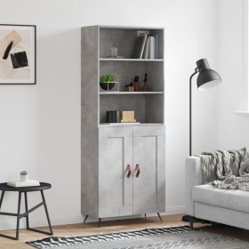 Aparador alto madera contrachapada gris hormigón 69,5x34x180 cm de vidaXL, Aparadores - Ref: Foro24-3189929, Precio: 125,44 €...