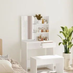 Dresser with white mirror 74.5x40x141 cm by vidaXL, Bedroom Dressers - Ref: Foro24-802804, Price: 82,34 €, Discount: %