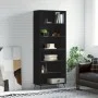 Tall black engineered wood sideboard 69.5x32.5x180 cm by vidaXL, Sideboards - Ref: Foro24-3189542, Price: 120,94 €, Discount: %