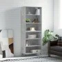 Aparador alto madera ingeniería gris hormigón 69,5x32,5x180 cm de vidaXL, Aparadores - Ref: Foro24-3189545, Precio: 103,07 €,...