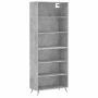 Aparador alto madera ingeniería gris hormigón 69,5x32,5x180 cm de vidaXL, Aparadores - Ref: Foro24-3189545, Precio: 103,07 €,...