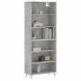 Aparador alto madera ingeniería gris hormigón 69,5x32,5x180 cm de vidaXL, Aparadores - Ref: Foro24-3189545, Precio: 103,07 €,...