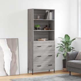 Aparador alto madera contrachapada gris sonoma 69,5x34x180 cm de vidaXL, Aparadores - Ref: Foro24-3189395, Precio: 174,09 €, ...
