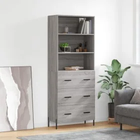 Aparador alto madera contrachapada gris sonoma 69,5x34x180 cm de vidaXL, Aparadores - Ref: Foro24-3189395, Precio: 162,75 €, ...