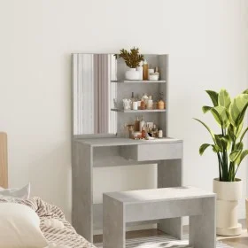 Betongrauer Schminktisch mit Spiegel 74,5x40x141 cm von vidaXL, Schlafzimmerkommoden - Ref: Foro24-802808, Preis: 74,46 €, Ra...