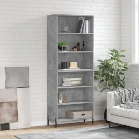 Aparador alto madera ingeniería gris hormigón 69,5x32,5x180 cm de vidaXL, Aparadores - Ref: Foro24-3189585, Precio: 108,44 €,...
