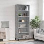 Aparador alto madera ingeniería gris hormigón 69,5x32,5x180 cm de vidaXL, Aparadores - Ref: Foro24-3189601, Precio: 115,11 €,...