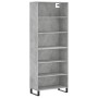 Aparador alto madera ingeniería gris hormigón 69,5x32,5x180 cm de vidaXL, Aparadores - Ref: Foro24-3189601, Precio: 115,11 €,...