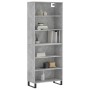 Aparador alto madera ingeniería gris hormigón 69,5x32,5x180 cm de vidaXL, Aparadores - Ref: Foro24-3189601, Precio: 115,11 €,...