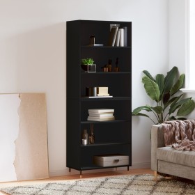 Aparador alto madera de ingeniería negro 69,5x32,5x180 cm de vidaXL, Aparadores - Ref: Foro24-3189550, Precio: 128,38 €, Desc...
