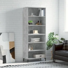 Aparador alto madera ingeniería gris hormigón 69,5x32,5x180 cm de vidaXL, Aparadores - Ref: Foro24-3189577, Precio: 106,46 €,...