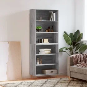 Aparador alto madera de ingeniería gris Sonoma 69,5x32,5x180 cm de vidaXL, Aparadores - Ref: Foro24-3189563, Precio: 108,10 €...