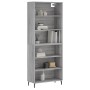 Aparador alto madera de ingeniería gris Sonoma 69,5x32,5x180 cm de vidaXL, Aparadores - Ref: Foro24-3189595, Precio: 118,85 €...