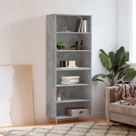 Aparador alto madera ingeniería gris hormigón 69,5x32,5x180 cm de vidaXL, Aparadores - Ref: Foro24-3189561, Precio: 109,05 €,...