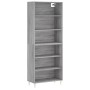 Aparador alto madera ingeniería gris hormigón 69,5x32,5x180 cm de vidaXL, Aparadores - Ref: Foro24-3189561, Precio: 109,05 €,...