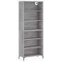 Aparador alto madera de ingeniería gris Sonoma 69,5x32,5x180 cm de vidaXL, Aparadores - Ref: Foro24-3189579, Precio: 118,29 €...