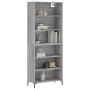 Aparador alto madera de ingeniería gris Sonoma 69,5x32,5x180 cm de vidaXL, Aparadores - Ref: Foro24-3189579, Precio: 118,29 €...