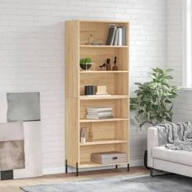 Aparador alto madera de ingeniería roble Sonoma 69,5x32,5x180cm de vidaXL, Aparadores - Ref: Foro24-3189584, Precio: 117,91 €...