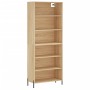 Aparador alto madera de ingeniería roble Sonoma 69,5x32,5x180cm de vidaXL, Aparadores - Ref: Foro24-3189584, Precio: 125,07 €...