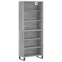 Aparador alto madera de ingeniería gris Sonoma 69,5x32,5x180 cm de vidaXL, Aparadores - Ref: Foro24-3189603, Precio: 121,52 €...