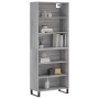 Aparador alto madera de ingeniería gris Sonoma 69,5x32,5x180 cm de vidaXL, Aparadores - Ref: Foro24-3189603, Precio: 121,52 €...