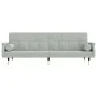 Sofá cama con cojines terciopelo gris claro de vidaXL, Sofás - Ref: Foro24-351857, Precio: 314,39 €, Descuento: %