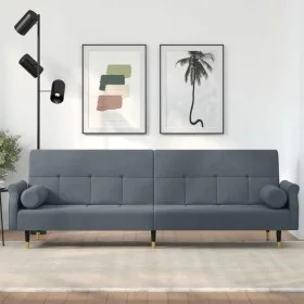 Sofá cama con cojines terciopelo gris oscuro de vidaXL, Sofás - Ref: Foro24-351858, Precio: 294,25 €, Descuento: %