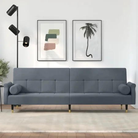 Sofa bed with dark gray velvet cushions by vidaXL, Sofas - Ref: Foro24-351858, Price: 294,25 €, Discount: %