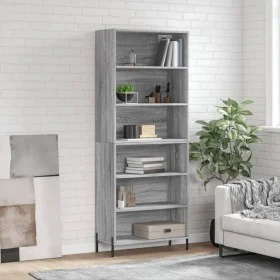 Aparador alto madera de ingeniería gris Sonoma 69,5x32,5x180 cm de vidaXL, Aparadores - Ref: Foro24-3189587, Precio: 113,57 €...