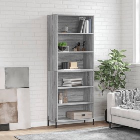Aparador alto madera de ingeniería gris Sonoma 69,5x32,5x180 cm de vidaXL, Aparadores - Ref: Foro24-3189587, Precio: 120,38 €...