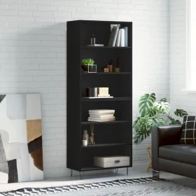 Aparador alto madera de ingeniería negro 69,5x32,5x180 cm by vidaXL, Sideboards - Ref: Foro24-3189566, Price: 117,93 €, Disco...
