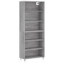 Aparador alto madera de ingeniería gris Sonoma 69,5x32,5x180 cm de vidaXL, Aparadores - Ref: Foro24-3189555, Precio: 113,58 €...