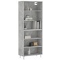 Aparador alto madera ingeniería gris hormigón 69,5x32,5x180 cm de vidaXL, Aparadores - Ref: Foro24-3189569, Precio: 107,04 €,...